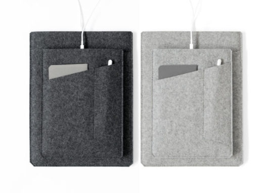 Dark or light 100% natural felt iPad 9.7 sleeve - personalized to your needs