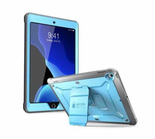 Supcase heavy-duty iPad 10.2 case with kickstand and screen protector