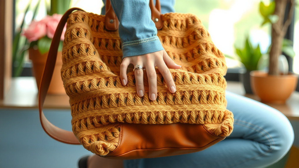 Attaching a Leather Base to Your Crochet Bag